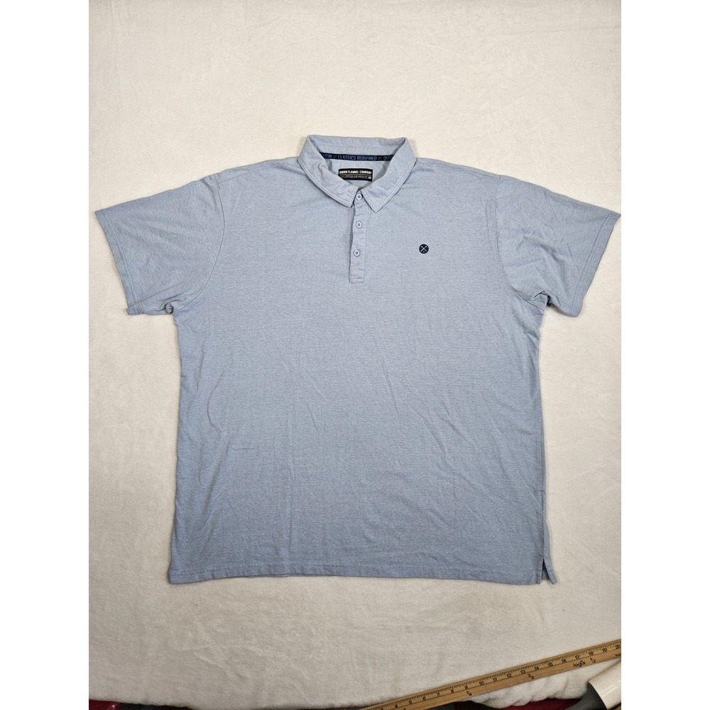 DIXXON Polo Golf Shirt Mens 4XL Stitch Premium Striped Slate Blue Cotton Classic - Picture 2 of 8